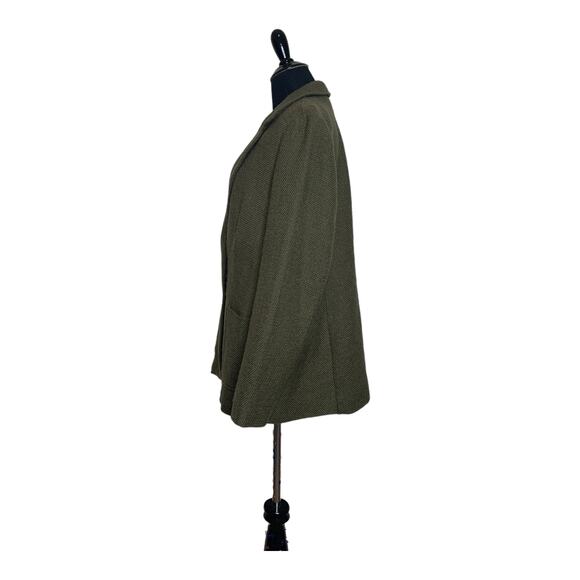 J. Jill green woven wool 2 button long sleeves woven blazer size M - Picture 8 of 10